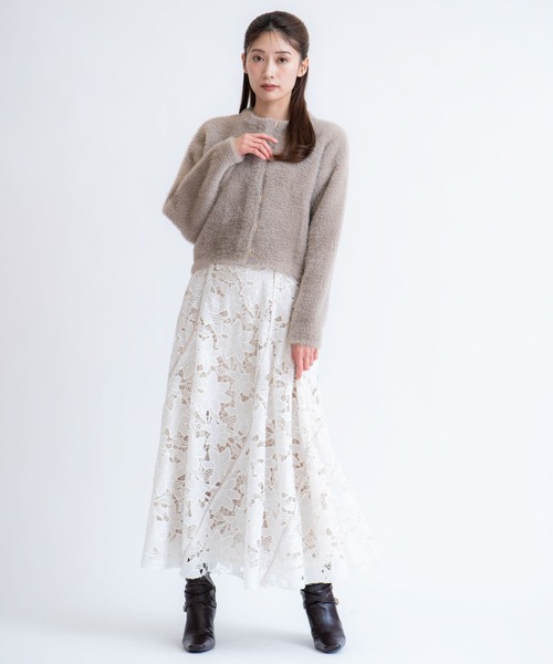 NOELA（ノエラ）の「レースレイヤードトルネードスカート（スカート・レディース・ピンク/ブラウン/オフホワイト・S/M）」の4枚目の写真