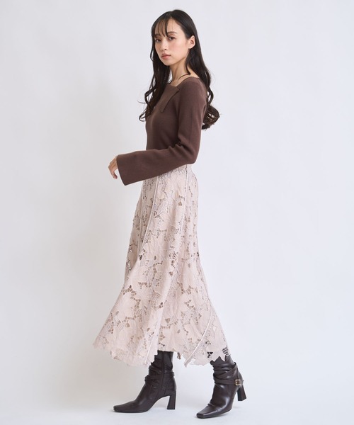 NOELA（ノエラ）の「レースレイヤードトルネードスカート（スカート・レディース・ピンク/ブラウン/オフホワイト・S/M）」の11枚目の写真