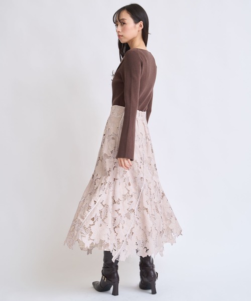 NOELA（ノエラ）の「レースレイヤードトルネードスカート（スカート・レディース・ピンク/ブラウン/オフホワイト・S/M）」の13枚目の写真