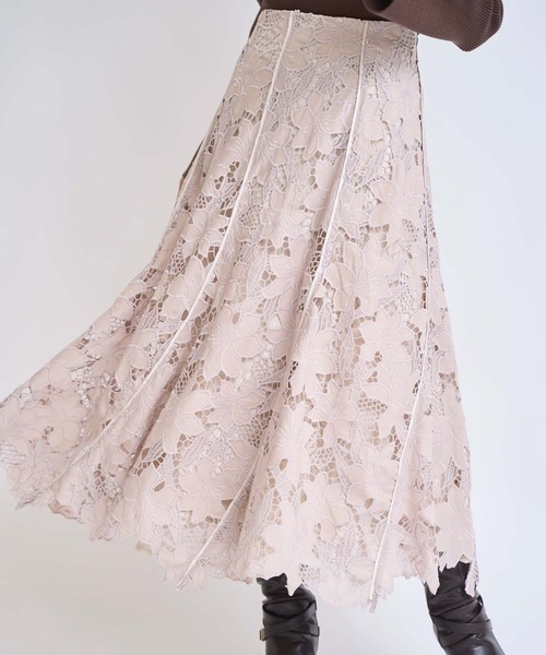 NOELA（ノエラ）の「レースレイヤードトルネードスカート（スカート・レディース・ピンク/ブラウン/オフホワイト・S/M）」の14枚目の写真