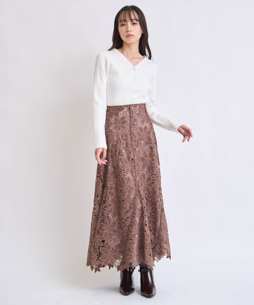 NOELA（ノエラ）の「レースレイヤードトルネードスカート（スカート・レディース・ピンク/ブラウン/オフホワイト・S/M）」の16枚目の写真