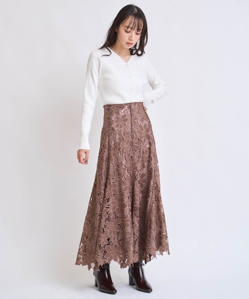 NOELA（ノエラ）の「レースレイヤードトルネードスカート（スカート・レディース・ピンク/ブラウン/オフホワイト・S/M）」の19枚目の写真