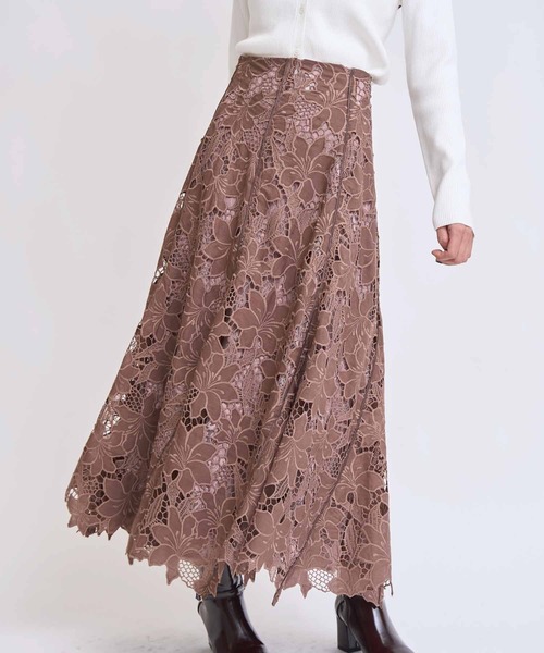 NOELA（ノエラ）の「レースレイヤードトルネードスカート（スカート・レディース・ピンク/ブラウン/オフホワイト・S/M）」の21枚目の写真