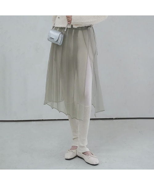 Vivacious(ビバシャス)の「Wendy Wrap Skirt - 3COL(スカート・レディース・チャコール/ブラック/カーキ・FREE)」の3枚目の写真