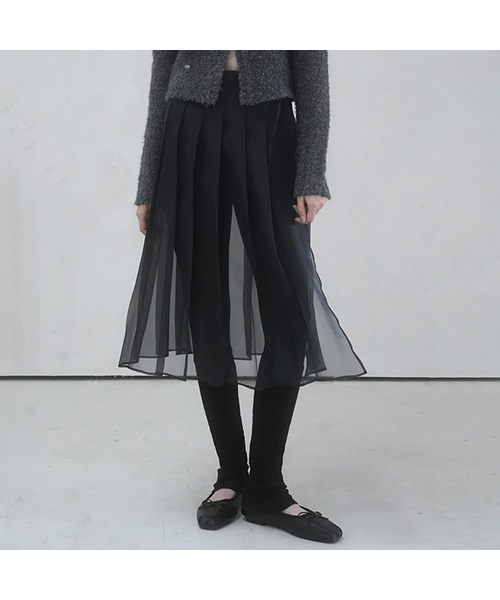 Vivacious(ビバシャス)の「Wendy Wrap Skirt - 3COL(スカート・レディース・チャコール/ブラック/カーキ・FREE)」の1枚目の写真
