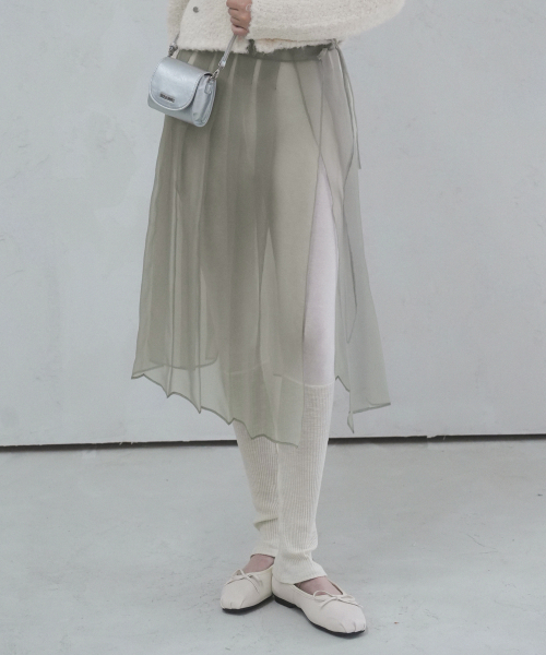 Vivacious(ビバシャス)の「Wendy Wrap Skirt - 3COL(スカート・レディース・チャコール/ブラック/カーキ・FREE)」の4枚目の写真