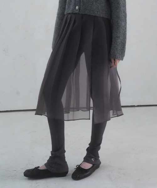 Vivacious(ビバシャス)の「Wendy Wrap Skirt - 3COL(スカート・レディース・チャコール/ブラック/カーキ・FREE)」の7枚目の写真