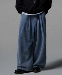 NOT4NERD(�m�b�g�t�H�[�i�[�h)��Two Tuck Wide Denim Pants - Deep Blue(�f�j���p���c)