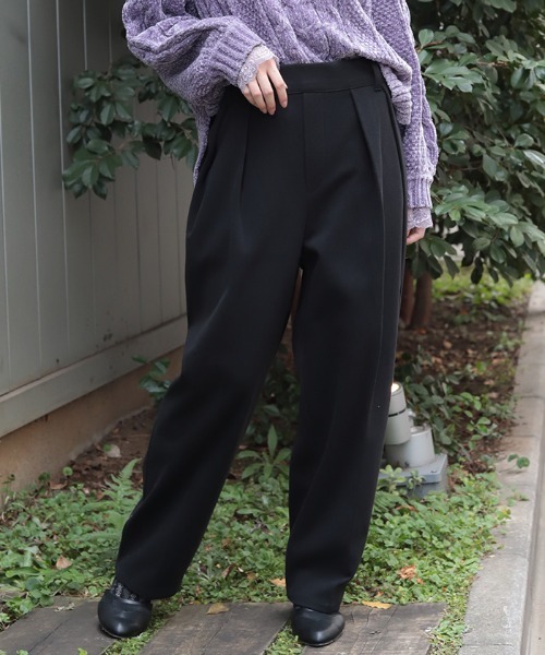 axes femme(アクシーズファム)の「薔薇刺繍裏起毛パンツ(その他パンツ・レディース・ベージュ/ブラック・MEDIUM/LARGE)」の1枚目の写真