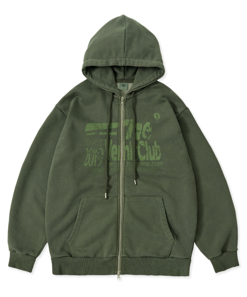 PGG カーキ　パーカー　M セール】MRT ピグメントフードジップアップ ダストカーキ（パーカー