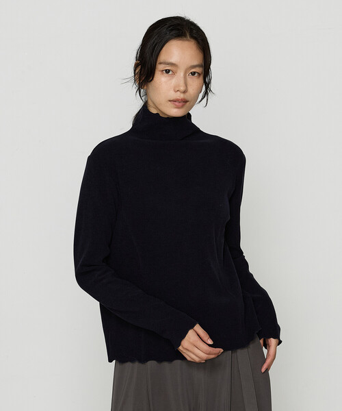 Gabardine K.T(ギャバジンケーティー)の「〔 +サイズ 〕 ニットコール タートル(Tシャツ/カットソー・レディース・オフホワイト/ライトグレー/ネイビー・13号)」の13枚目の写真