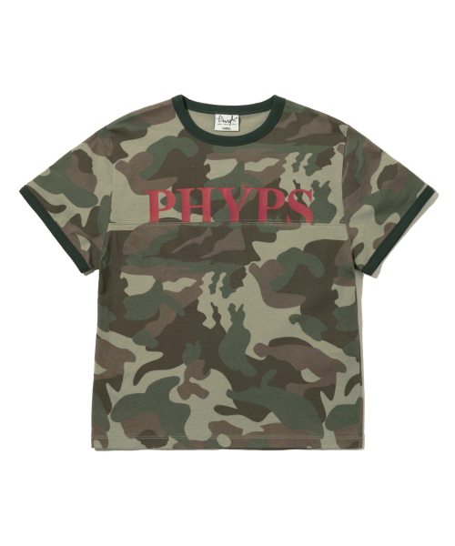 PHYSICAL DEPARTMENT(フィジカル デパートメント)の「ウィメンズ 切り替え クロップ 半袖Tシャツ_カモ(Tシャツ/カットソー・レディース・その他・SMALL/MEDIUM)」の2枚目の写真