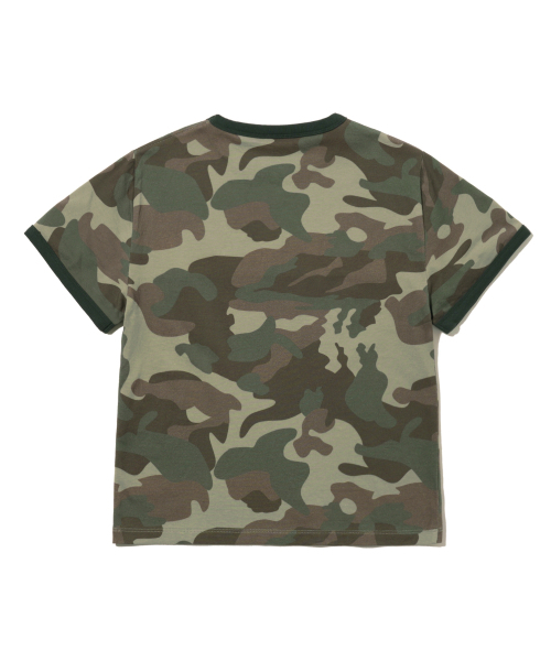 PHYSICAL DEPARTMENT(フィジカル デパートメント)の「ウィメンズ 切り替え クロップ 半袖Tシャツ_カモ(Tシャツ/カットソー・レディース・その他・SMALL/MEDIUM)」の3枚目の写真