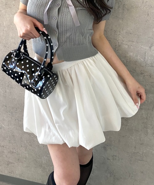 Mejoul(メジュール)の「【2026春夏新作】【インパン付・ウエストゴム】パンプキンバルーンミニスカート(スカート・レディース・ホワイト/ブラック/ブラック系その他・M/L)」の17枚目の写真