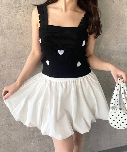 Mejoul(メジュール)の「【2026春夏新作】【インパン付・ウエストゴム】パンプキンバルーンミニスカート(スカート・レディース・ホワイト/ブラック/ブラック系その他・M/L)」の21枚目の写真