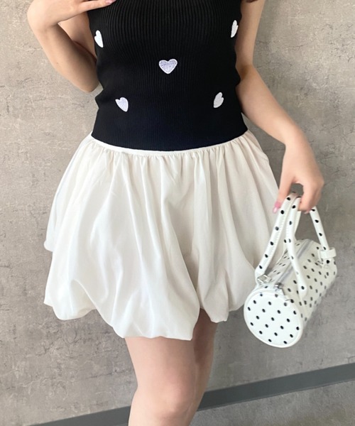 Mejoul(メジュール)の「【2026春夏新作】【インパン付・ウエストゴム】パンプキンバルーンミニスカート(スカート・レディース・ホワイト/ブラック/ブラック系その他・M/L)」の22枚目の写真