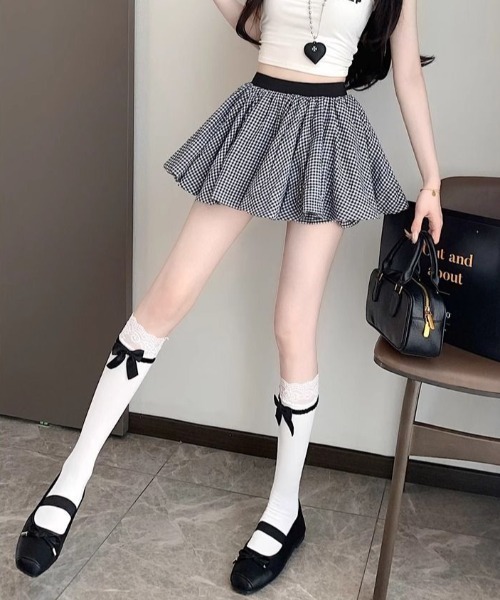 Mejoul（メジュール）の「【2026春夏新作】【インパン付・ウエストゴム】パンプキンバルーンミニスカート（スカート・レディース・ホワイト/ブラック/ブラック系その他・M/L）」の21枚目の写真