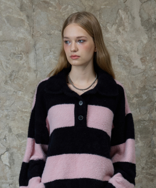 LARTIGENT(ラーティゼン)の「L13 RUGBY BOLD KNIT(BLACK)(ニット/セーター・レディース・その他・FREE)」の3枚目の写真