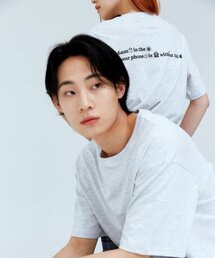 LEEJEE（リジ）の「ユニセックス エモジ 半袖Tシャツ メランジグレー（Tシャツ/カットソー）」