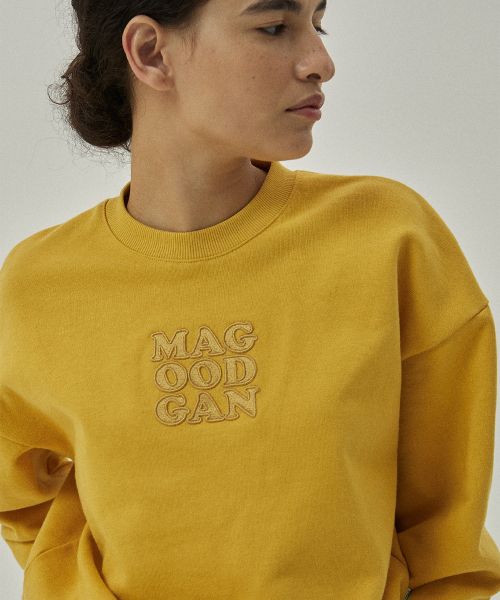 MAGOODGAN(メックウッドガン)の「アカリット3411 ロゴ刺繍 イエロークロップスウェットシャツ(スウェット・レディース・その他・SMALL/MEDIUM)」の3枚目の写真