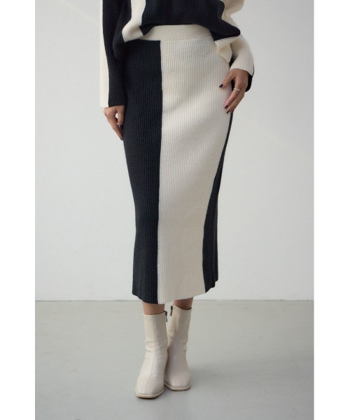 Drawer 12G ウールカシミヤパイルニットスカート グレー Drawer 12G ウールカシミヤパイルニットスカート グレー Drawer 12G