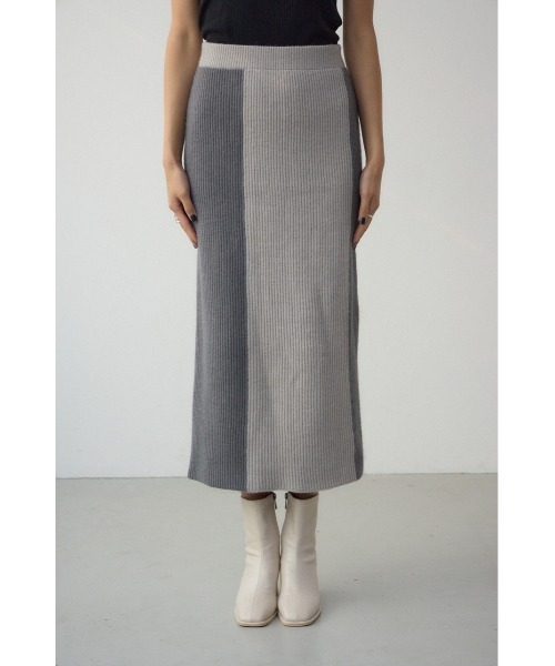 セール】バイカラーIラインニットスカート（スカート）｜AZUL BY