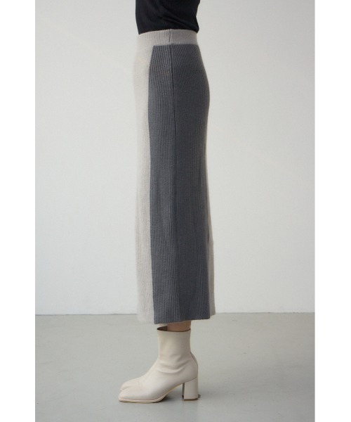 セール】バイカラーIラインニットスカート（スカート）｜AZUL BY