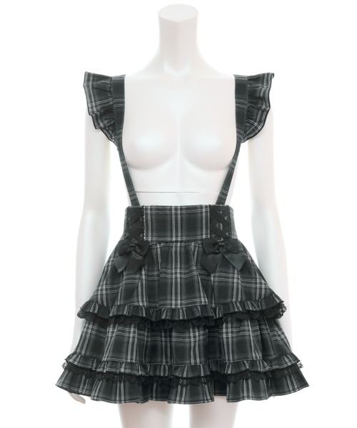 Secret Honey（シークレットハニー）の「ティアードボリュームスカパン（スカート・レディース・ブラックミックス/レッド・MEDIUM）」の9枚目の写真