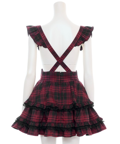 Secret Honey（シークレットハニー）の「ティアードボリュームスカパン（スカート・レディース・ブラックミックス/レッド・MEDIUM）」の12枚目の写真