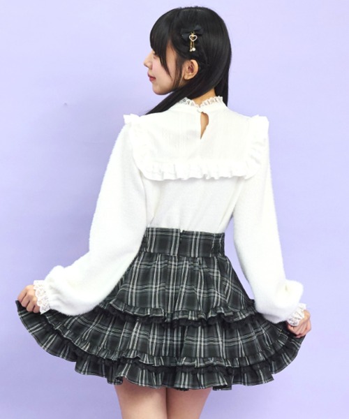 Secret Honey（シークレットハニー）の「ティアードボリュームスカパン（スカート・レディース・ブラックミックス/レッド・MEDIUM）」の5枚目の写真