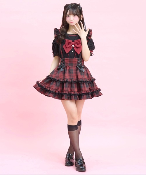 Secret Honey(シークレットハニー)の「ティアードボリュームスカパン(スカート・レディース・ブラックミックス/レッド/ブラック・MEDIUM)」の12枚目の写真
