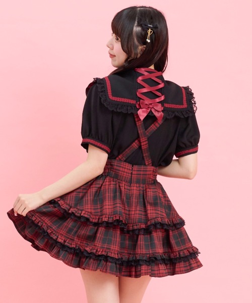 Secret Honey(シークレットハニー)の「ティアードボリュームスカパン(スカート・レディース・ブラックミックス/レッド/ブラック・MEDIUM)」の15枚目の写真