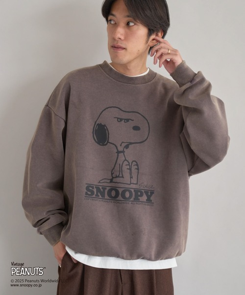 Vintage PEANUTS（ビンテージピーナッツ）の「【PEANUTS/SNOOPY】スノーウォッシュボンディング裏毛スウェット（スウェット・レディース・ブラウン/ブラック/グレイッシュベージュ・M/L/XL）」の3枚目の写真