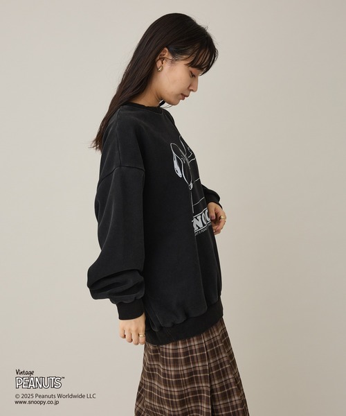 Vintage PEANUTS（ビンテージピーナッツ）の「【PEANUTS/SNOOPY】スノーウォッシュボンディング裏毛スウェット（スウェット・レディース・ブラウン/ブラック/グレイッシュベージュ・M/L/XL）」の19枚目の写真