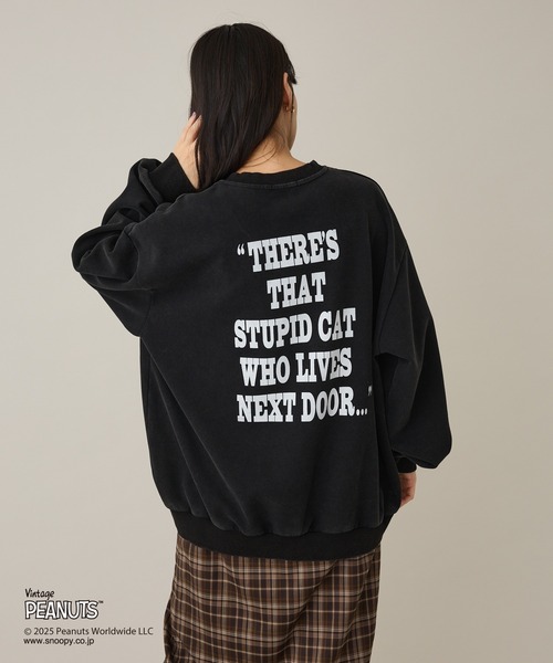 Vintage PEANUTS（ビンテージピーナッツ）の「【PEANUTS/SNOOPY】スノーウォッシュボンディング裏毛スウェット（スウェット・レディース・ブラウン/ブラック/グレイッシュベージュ・M/L/XL）」の20枚目の写真