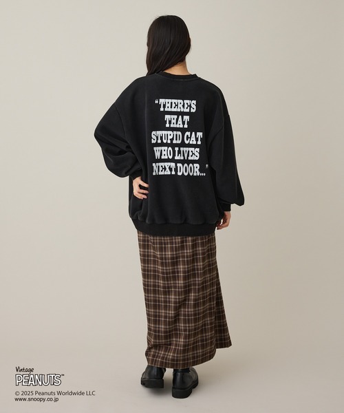 Vintage PEANUTS（ビンテージピーナッツ）の「【PEANUTS/SNOOPY】スノーウォッシュボンディング裏毛スウェット（スウェット・レディース・ブラウン/ブラック/グレイッシュベージュ・M/L/XL）」の22枚目の写真