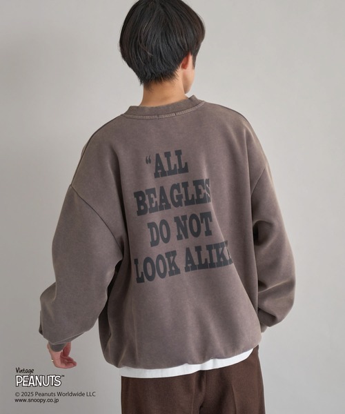 Vintage PEANUTS（ビンテージピーナッツ）の「【PEANUTS/SNOOPY】スノーウォッシュボンディング裏毛スウェット（スウェット・レディース・ブラウン/ブラック/グレイッシュベージュ・M/L/XL）」の4枚目の写真