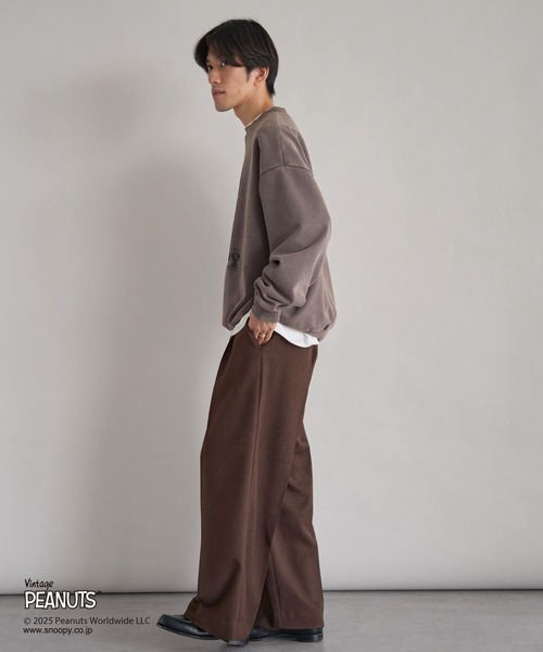 Vintage PEANUTS（ビンテージピーナッツ）の「【PEANUTS/SNOOPY】スノーウォッシュボンディング裏毛スウェット（スウェット・レディース・ブラウン/ブラック/グレイッシュベージュ・M/L/XL）」の7枚目の写真