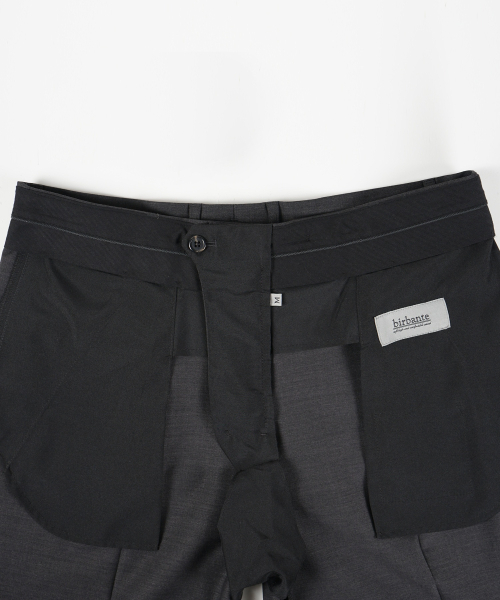 BIRBANTE(ビルバンテ)の「テイラードワンタックセットアップスラックス - チャコール(スラックス・メンズ・チャコール・SMALL/MEDIUM/LARGE/X-LARGE)」の6枚目の写真