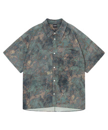 TONSIL（トンスル）の「タイダイエアホール半袖シャツカーキ（シャツ/ブラウス）」