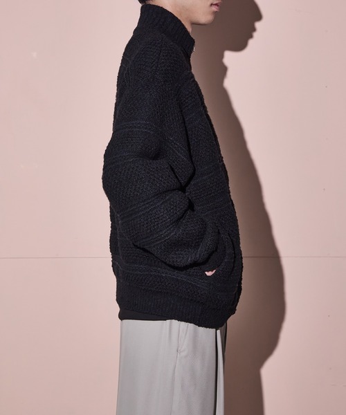 ARKnets（アークネッツ）の「crepuscule / クレプスキュール：別注 Multi Border Mix Drivers：ONLYARK-2-2523[COR]（Tシャツ/カットソー・メンズ・ブラック・1/2）」の2枚目の写真