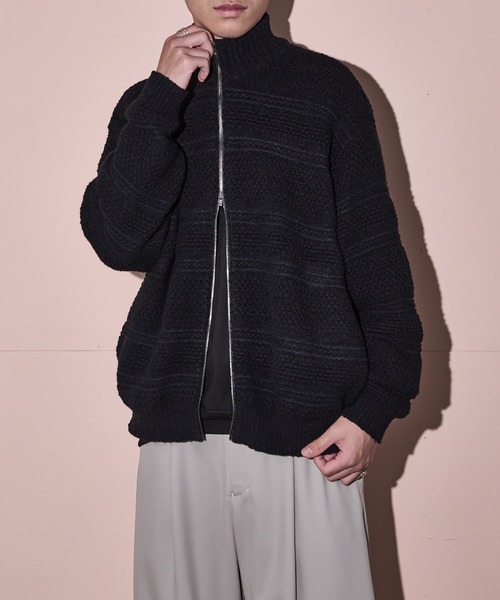 ARKnets（アークネッツ）の「crepuscule / クレプスキュール：別注 Multi Border Mix Drivers：ONLYARK-2-2523[COR]（Tシャツ/カットソー・メンズ・ブラック・1/2）」の5枚目の写真