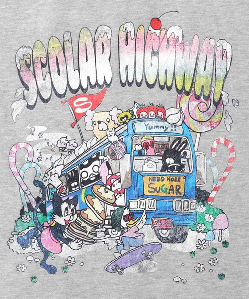ScoLar(スカラー)の「ScoLar(スカラー) スカラーハイウェイ ヴィンテージ風プルオーバー(スウェット・レディース・ブラック/チャコールグレー/グレー・MEDIUM)」の15枚目の写真