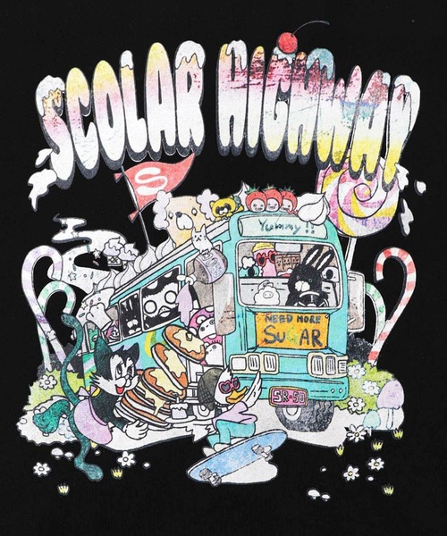 ScoLar(スカラー)の「ScoLar(スカラー) スカラーハイウェイ ヴィンテージ風プルオーバー(スウェット・レディース・ブラック/チャコールグレー/グレー・MEDIUM)」の18枚目の写真