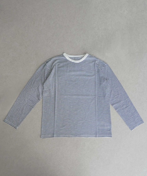 Bulue.（ブルー）の「【Bulue.】シアーボーダーロンT（Tシャツ/カットソー・レディース・ブラック/ネイビー/グリーン・FREE）」の4枚目の写真