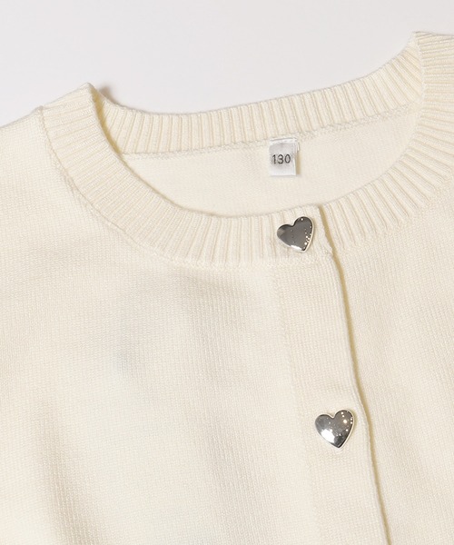 coca（coca）（コカ）の「キッズ　ハートボタンカーディガン（カーディガン/ボレロ・キッズ・レッド/アイボリー・150/140/130/120）」の12枚目の写真