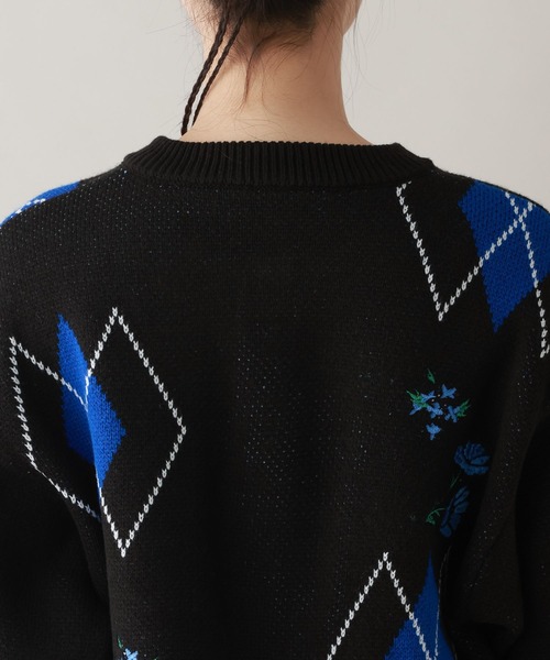 RAGEBLUE(レイジブルー)の「フラワー刺繍ニットカーディガン(ニット/セーター・レディース・ブラック/ホワイト・FREE)」の19枚目の写真