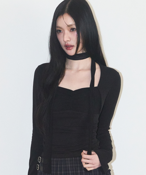 ILLIGO(イリゴ)の「シャーリングボレロトップ ブラック(Tシャツ/カットソー・レディース・その他・OS)」の1枚目の写真