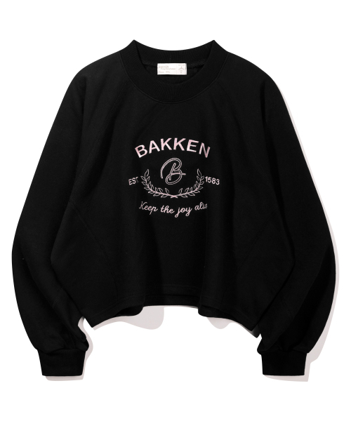 BAKKEN(バッケン)の「シグネチャーロゴセミクロップTシャツ BK4998_ブラック(スウェット・レディース・ブラック・FREE)」の2枚目の写真