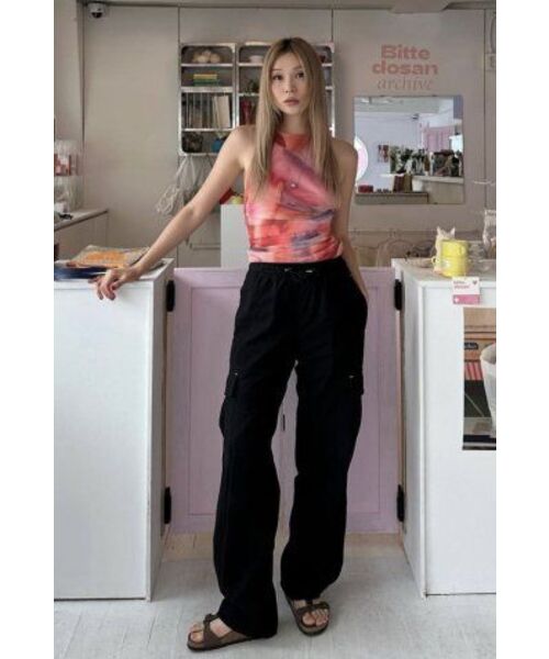 DEAR,ME（ディアミー）の「ストリングバンディングポケットパンツ[ブラック]（スウェットパンツ・レディース・その他・L/2XL/XL/S/M）」の12枚目の写真